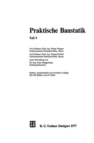 Praktische Baustatik Teubner